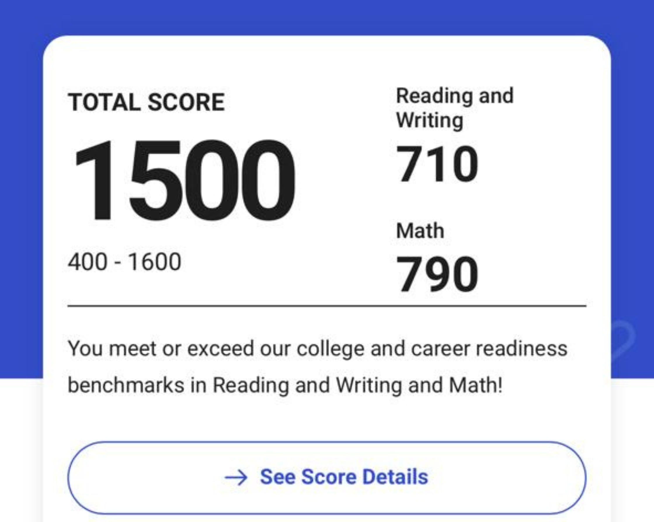 Alex's SAT Score